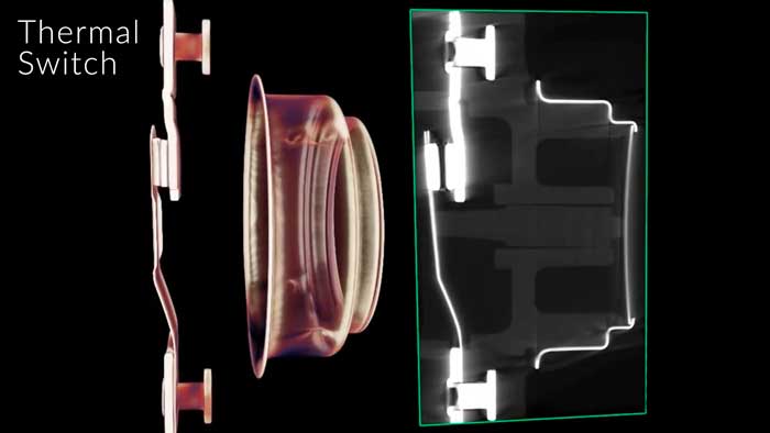 4D CT Advanced X-Ray Scan of a thermal switch