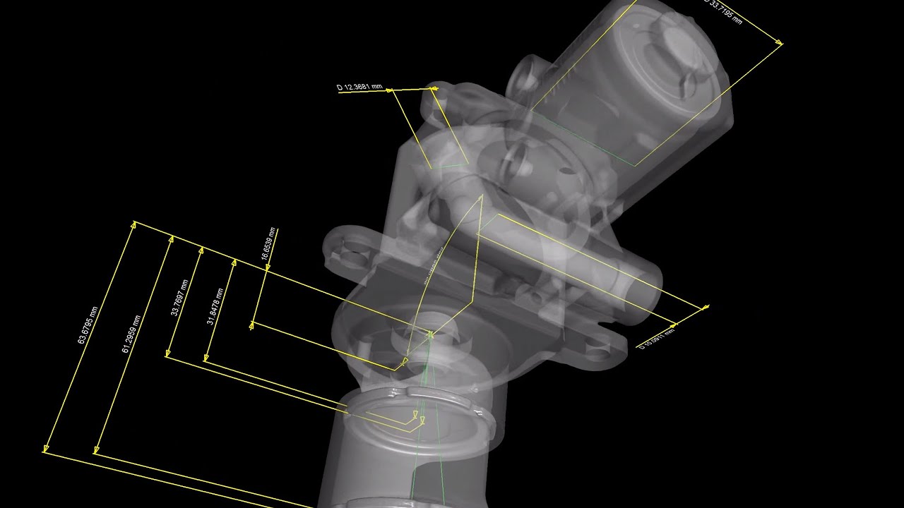 X-ray inspection of a casting with metrology measurements