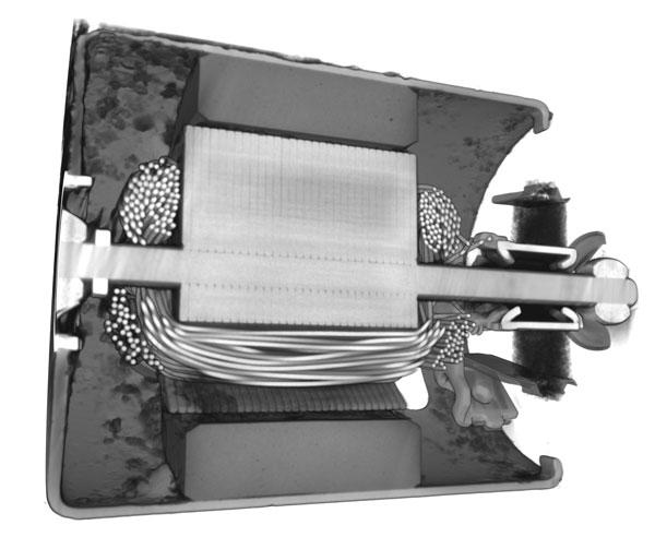 CT inspection of a motor assembly slice