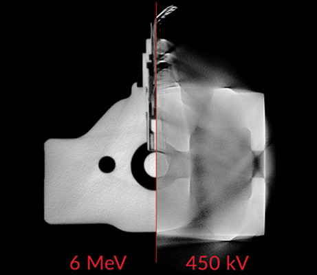 High energy X-ray inspection of a casting